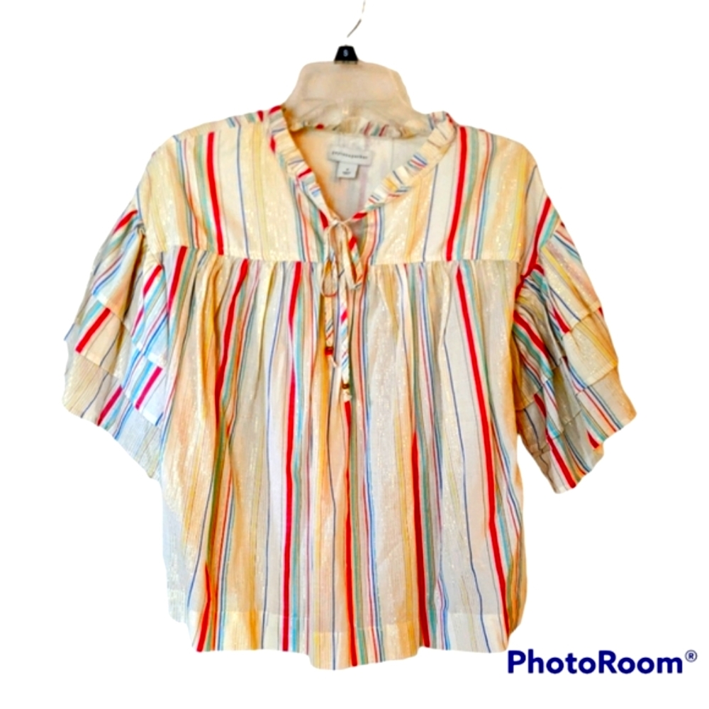 NEW Blouse Peyton & Parker Ruffle Sleeve Blouse Top sz. M NWT - Picture 3 of 7